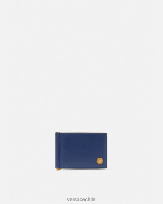 azul cartera plegable con clip Medusa Biggie Versace hombres accesorios V26001632