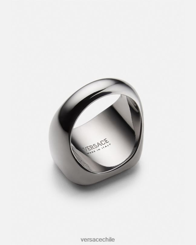 metálico y rojo anillo con logo universitario Versace hombres accesorios V26001698