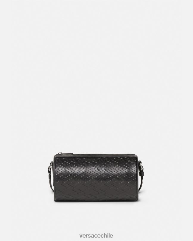 negro bolso bandolera con firma la greca Versace hombres bolsas V26001482