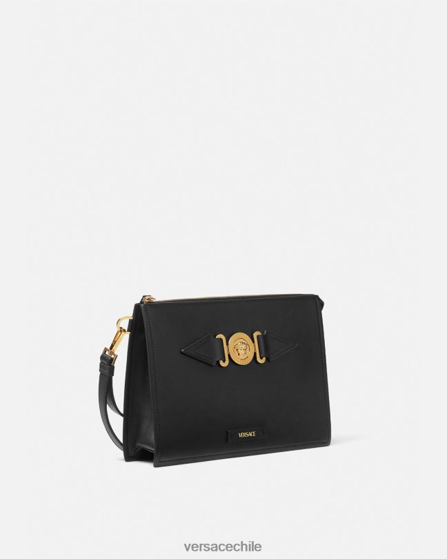negro bolsa grande de medusa Versace hombres bolsas V26001466