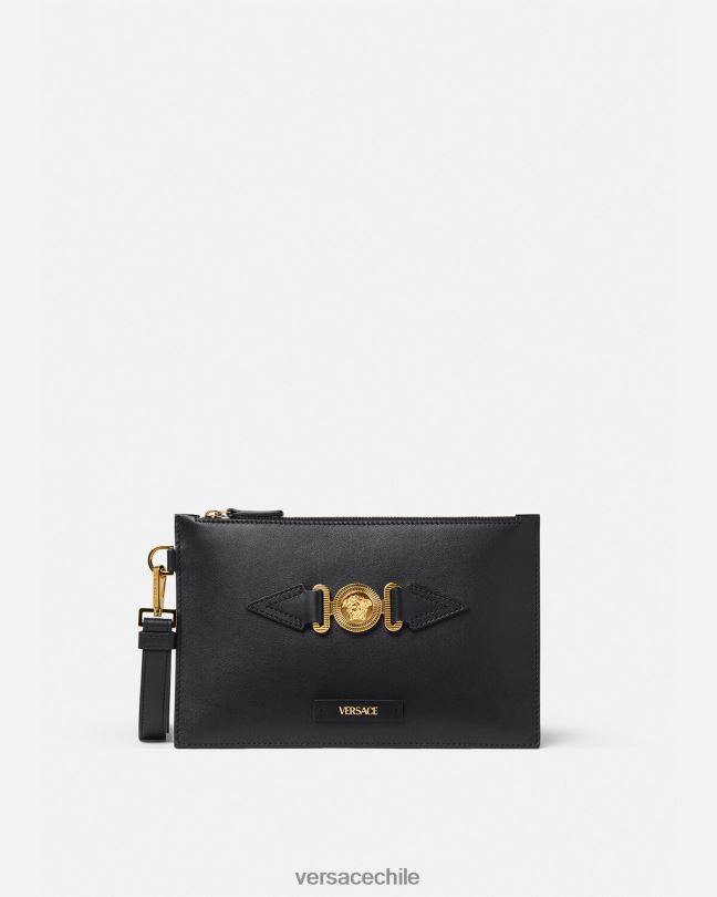 negro bolso shopper pequeño con medusa biggie Versace hombres bolsas V26001463