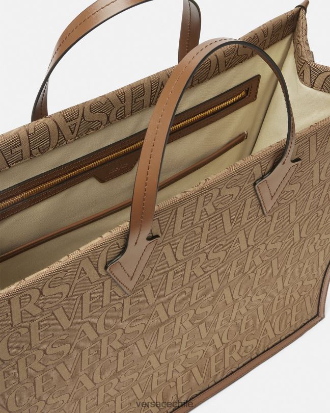 marrón bolso de mano por toda la prenda Versace hombres bolsas V26001506