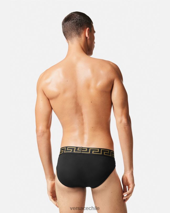 blanco negro pack de 2 calzoncillos con borde con greca Versace hombres ropa interior y ropa de playa V26001781