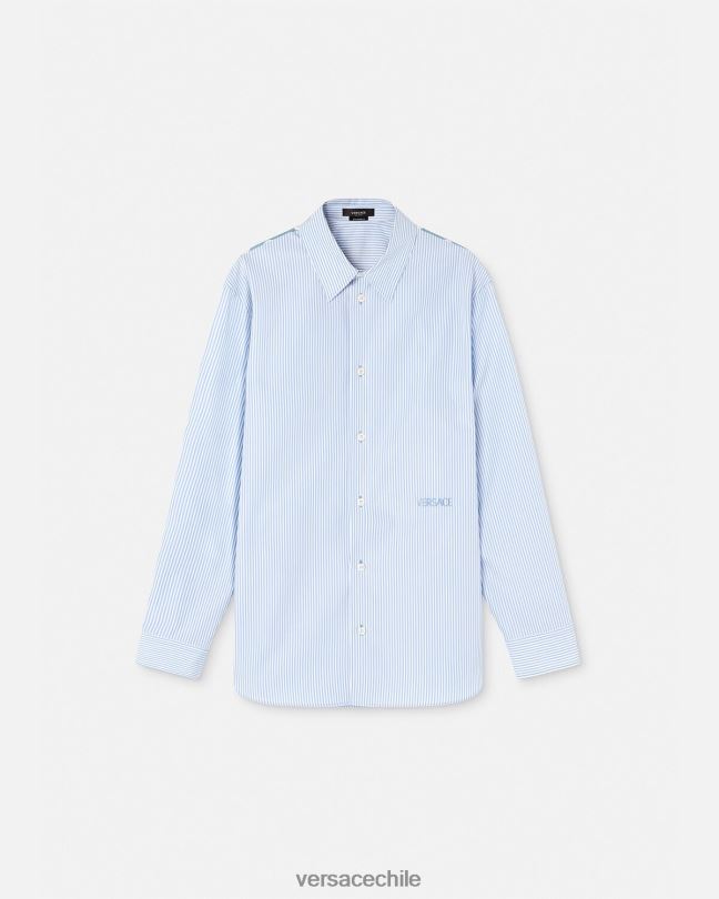 imprimir camisa barroca a rayas con conchas marinas Versace hombres ropa V26001293