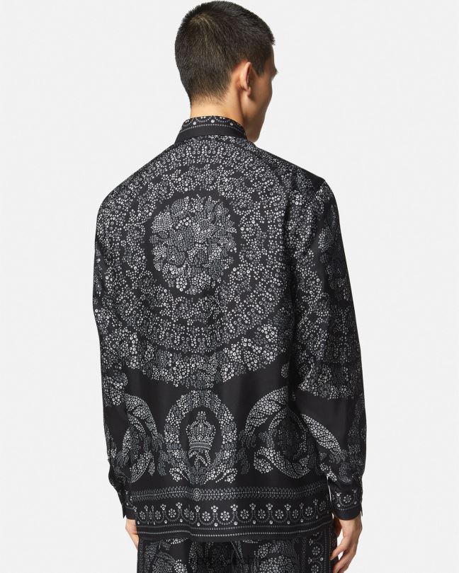 imprimir camisa de seda con silueta barroca Versace hombres ropa V26001316