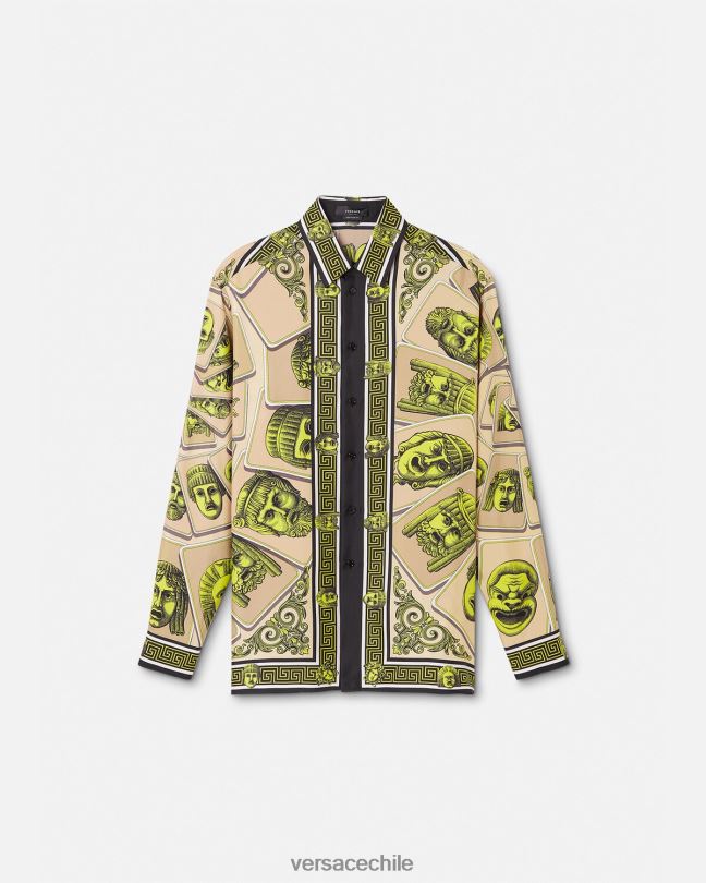imprimir camisa de seda le maschere Versace hombres ropa V26001306