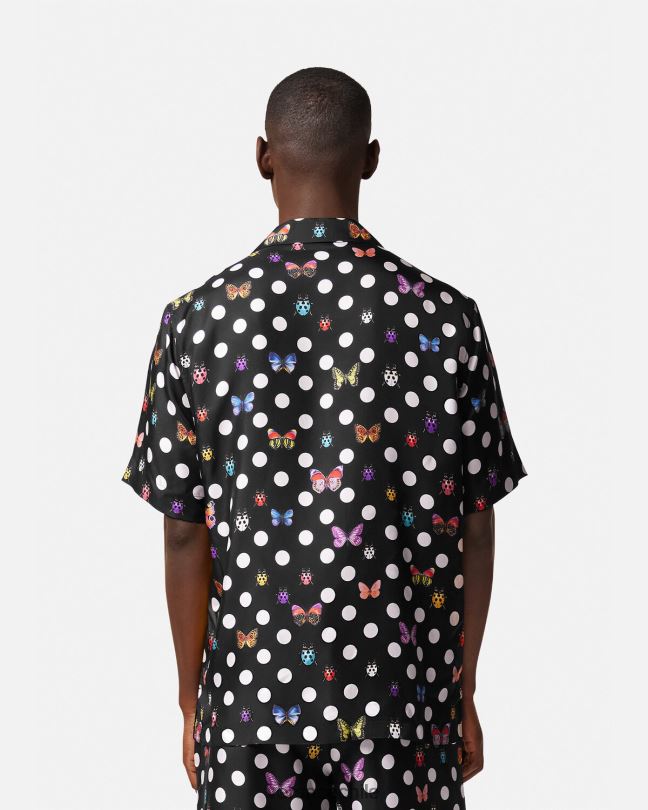 un color camisa de seda mariposas Versace hombres ropa V26001282