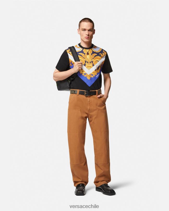 azul y oro camiseta barroco 660 Versace hombres ropa V26001393