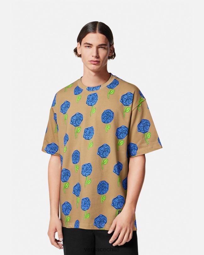 marrón camiseta rosas Versace hombres ropa V26002371