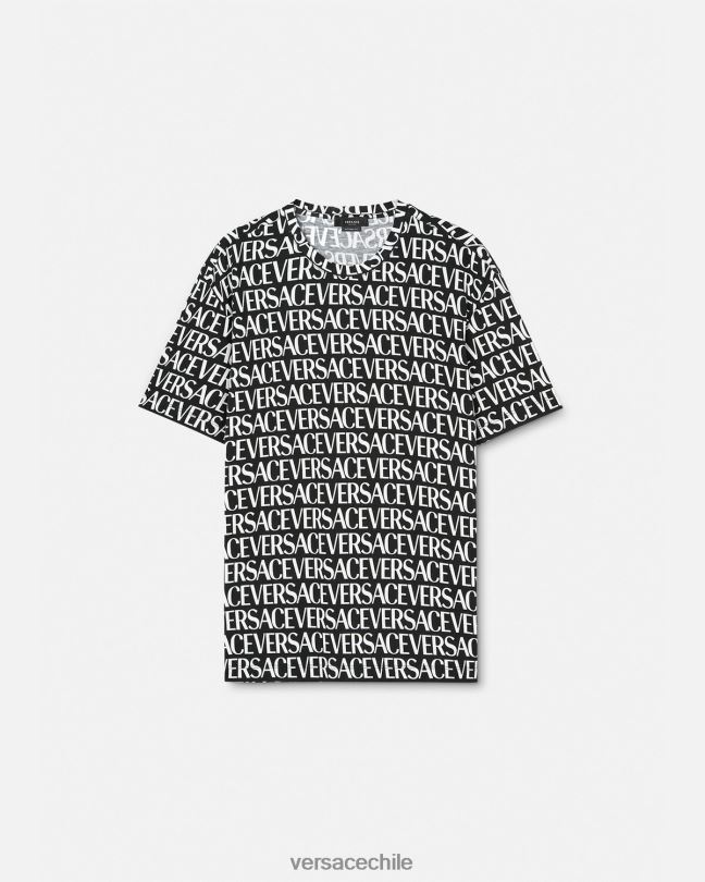 negro y estampado camiseta por toda la prenda Versace hombres ropa V26001390