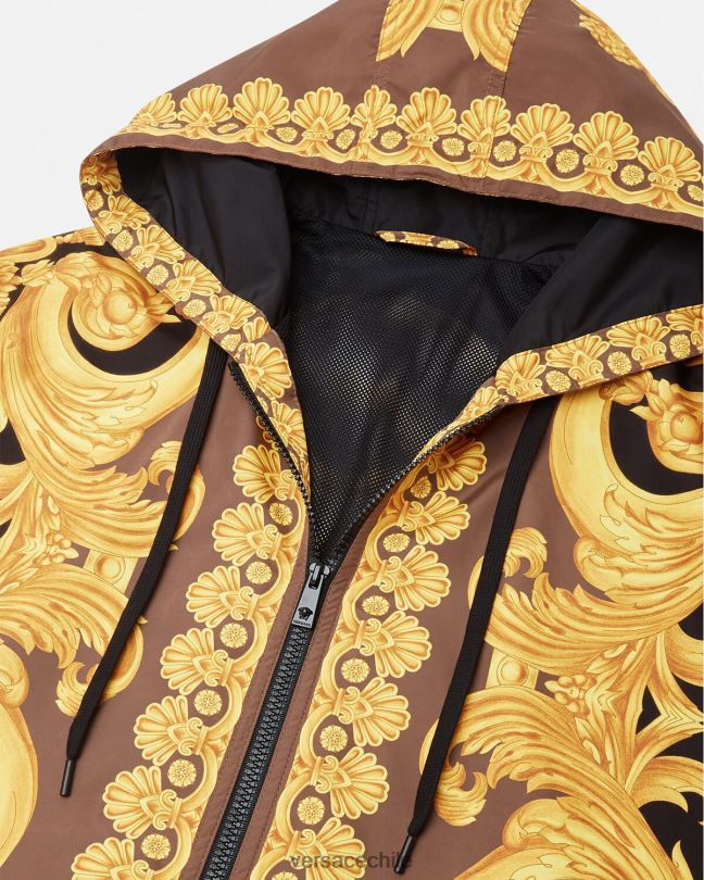 marrón y dorado chaqueta cortavientos barroco 660 Versace hombres ropa V26001241
