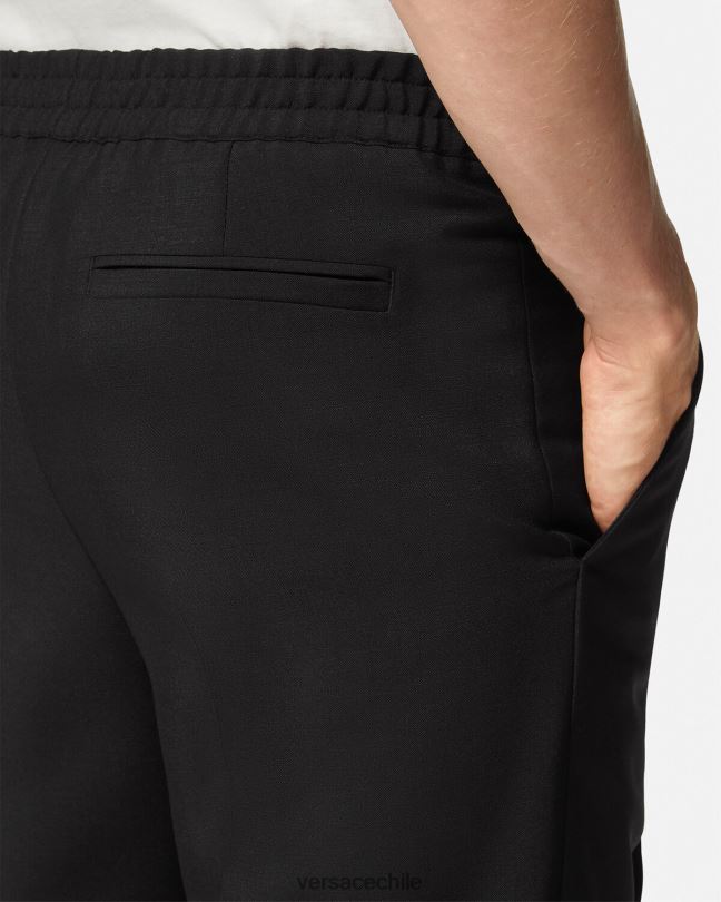 negro pantalones jogger de mezcla de mohair Versace hombres ropa V26001450