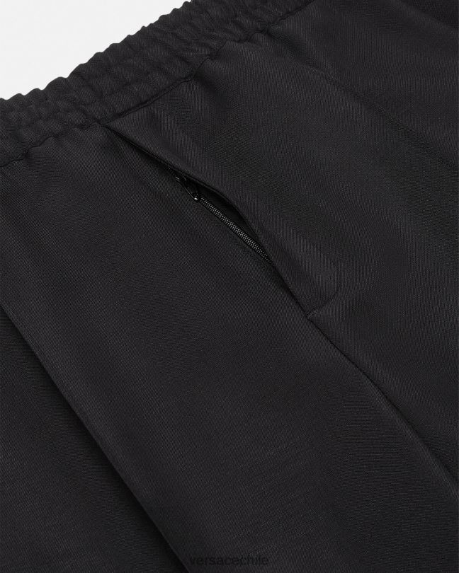negro pantalones jogger de mezcla de mohair Versace hombres ropa V26001450