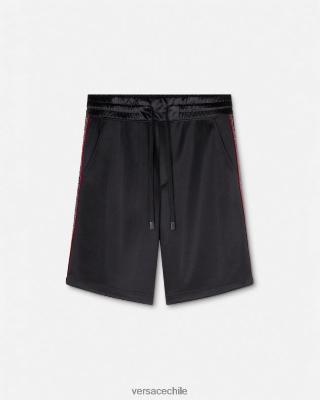 negro shorts deportivos con logo Versace hombres ropa V26002432