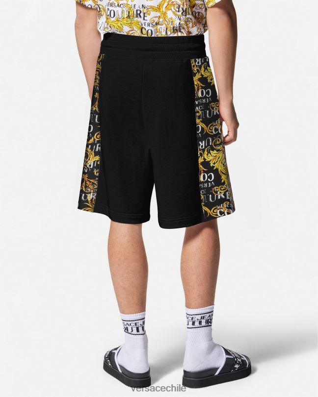 oro negro shorts deportivos de alta costura con logo Versace hombres ropa V26002422