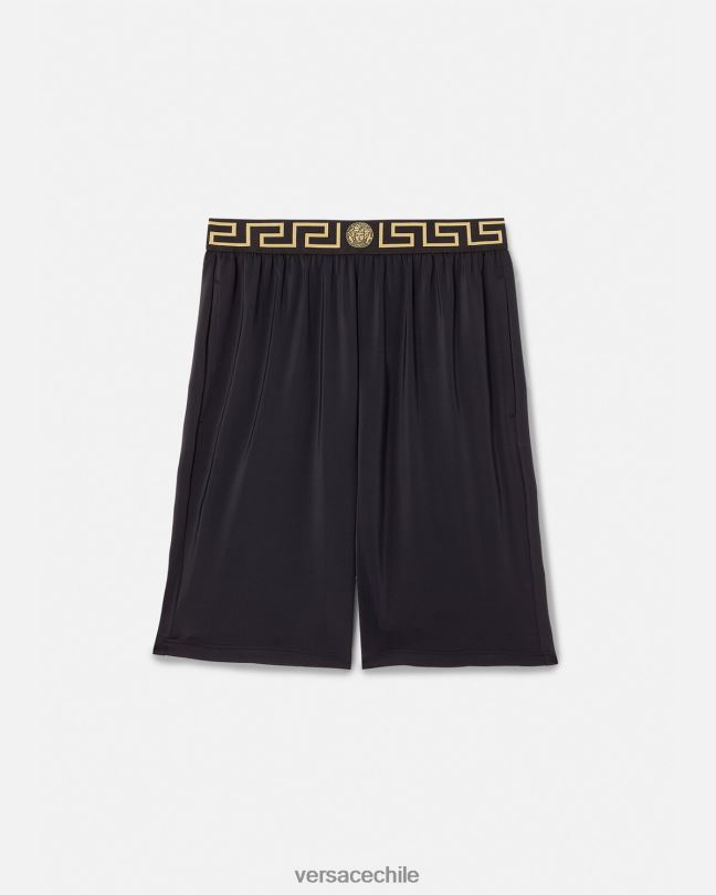 negro bañadores largos con borde de Greca Versace hombres ropa V26001455