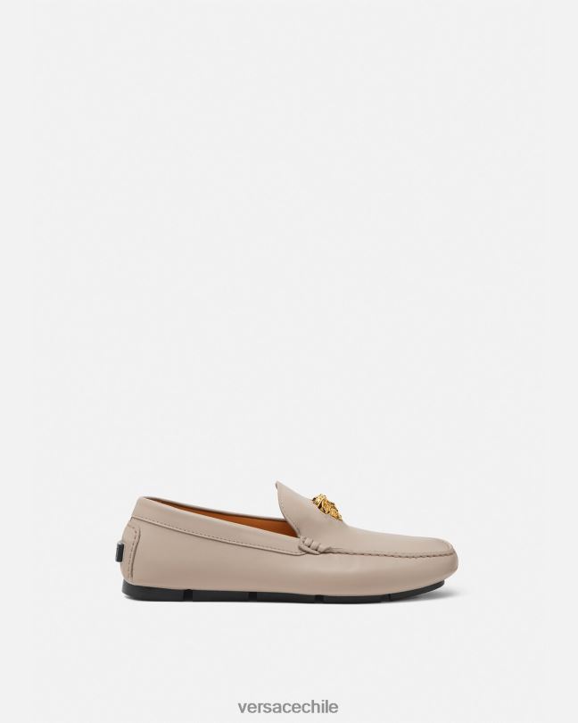 beige zapatos de piloto la medusa Versace hombres zapato V26001601