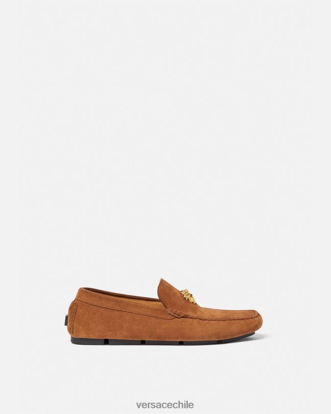marrón zapatos driver la medusa de gamuza Versace hombres zapato V26001603