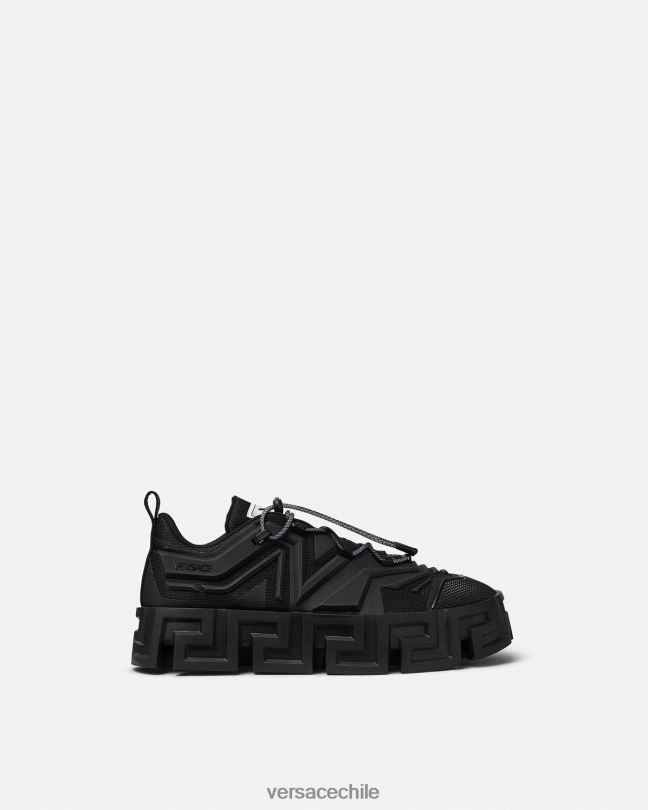 negro zapatillas con greca laberinto Versace hombres zapato V26001560