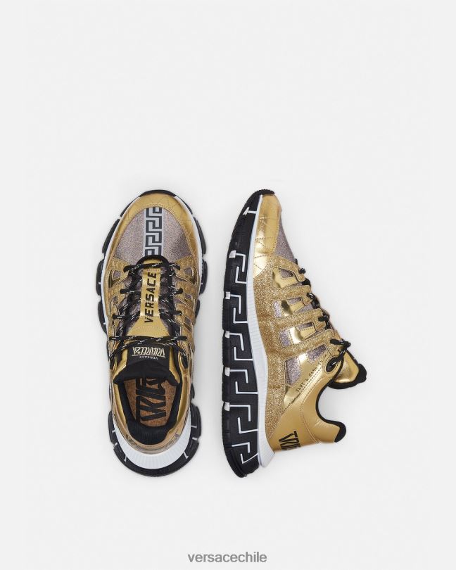oro zapatillas trigrecas Versace hombres zapato V26001531
