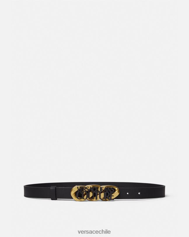 negro cinturón con cadena y logo Versace mujer accesorios V26002328