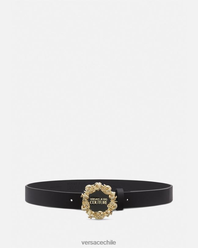 negro cinturón con logo Versace mujer accesorios V26002340