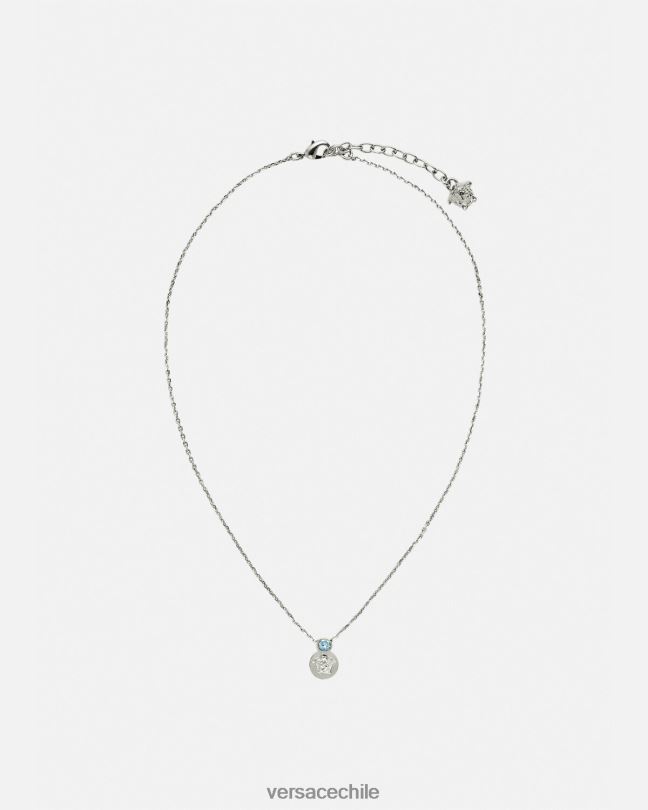 azul claro y metalizado collar de medusa de cristal Versace mujer accesorios V2600726