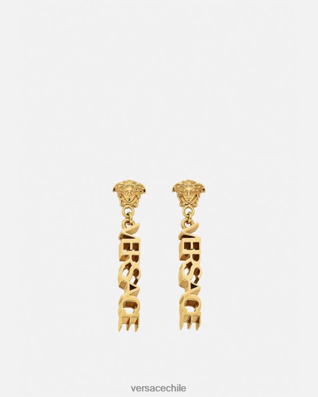 oro aretes colgantes con logo de Medusa Versace mujer accesorios V2600804