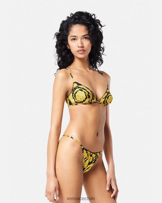 imprimir bralette de seda con estampado barroco Versace mujer ropa interior y ropa de playa V26001070