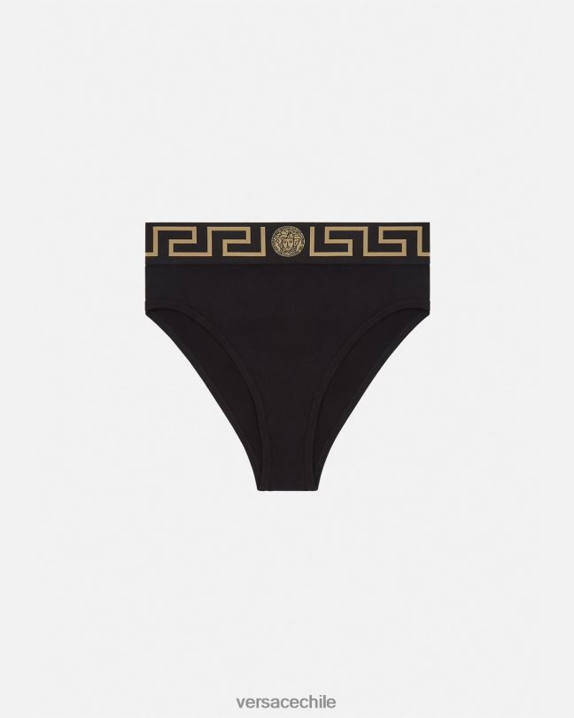 negro calzoncillos de pernera alta con borde de Greca Versace mujer ropa interior y ropa de playa V26001055