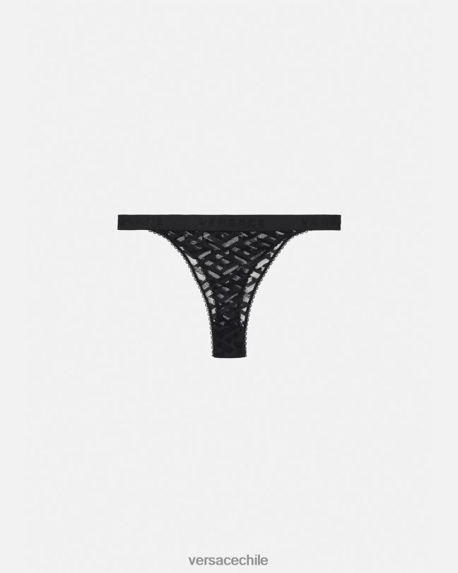 negro tanga de tul la greca Versace mujer ropa interior y ropa de playa V26001074
