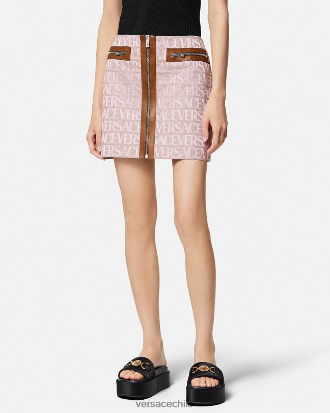 rosa y estampado minifalda por toda la prenda Versace mujer ropa V2600165