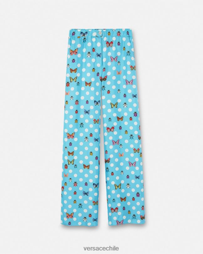 imprimir pantalones de seda mariposas Versace mujer ropa V2600196