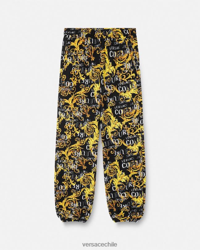 oro negro pantalones deportivos de alta costura con logo Versace mujer ropa V26002238