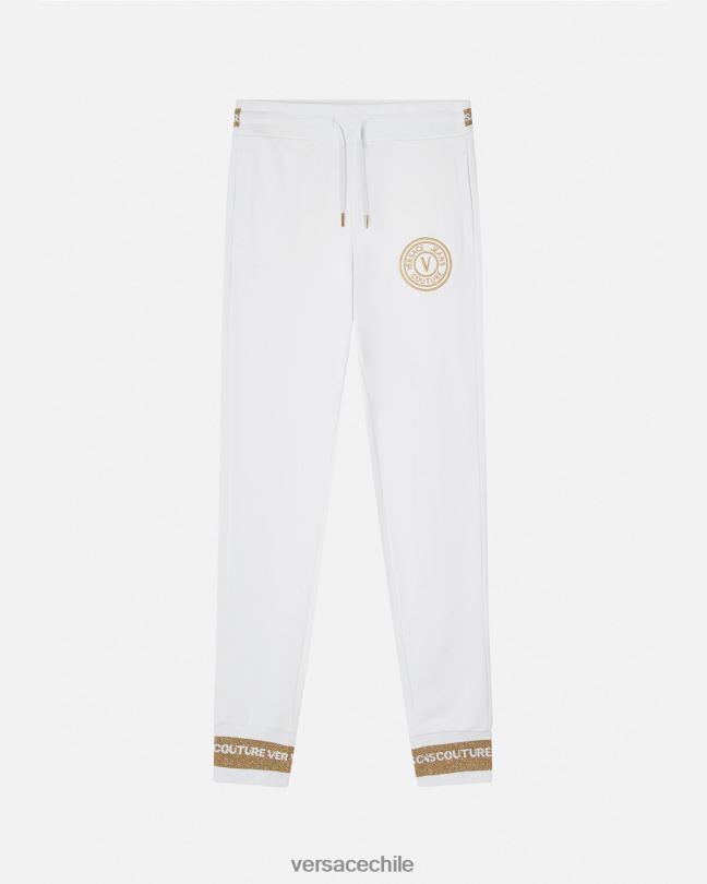 oro y blanco pantalones deportivos con emblema en V Versace mujer ropa V26002245