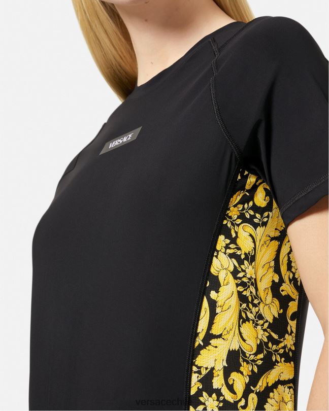 negro camisa de gimnasio barroco Versace mujer ropa V2600242