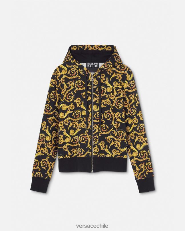 oro negro sudadera con capucha de alta costura Versace mujer ropa V26002175