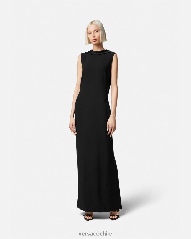 negro vestido largo con capucha Versace mujer ropa V260058