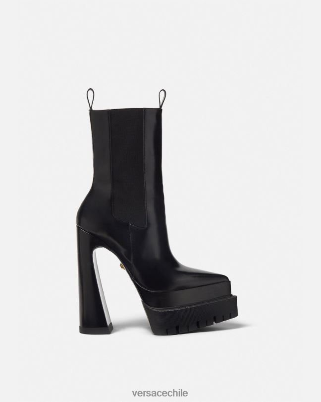 negro botas aevitas con plataforma puntiaguda Versace mujer zapato V2600419