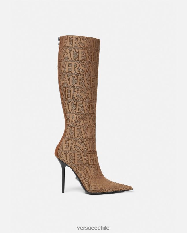 marrón botas hasta la rodilla por toda la prenda Versace mujer zapato V2600475
