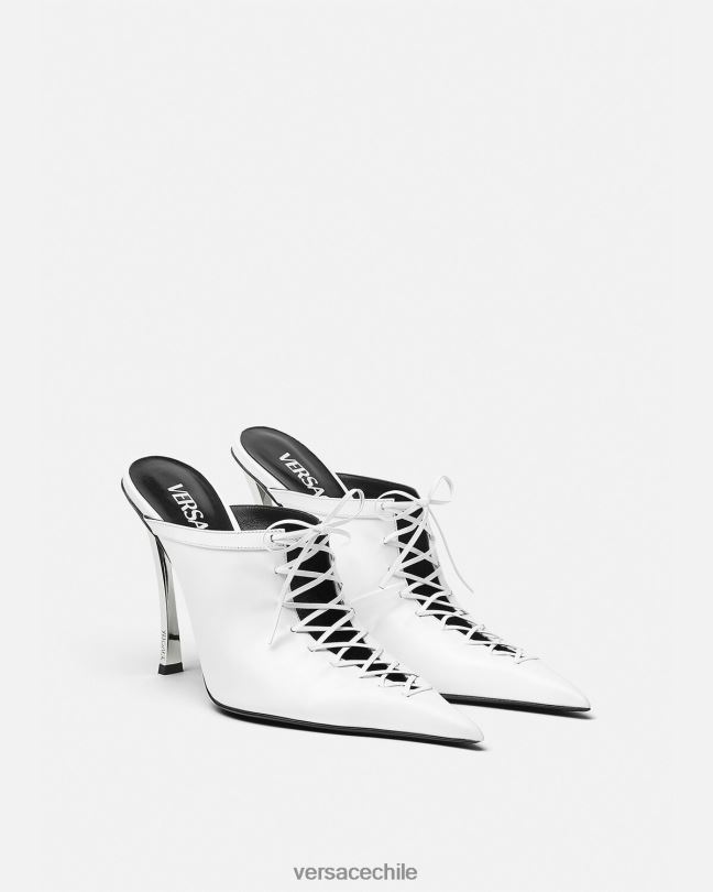 blanco mules con punta de alfiler Versace mujer zapato V2600392