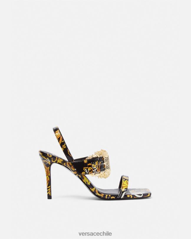 oro negro sandalias con tira trasera emily de alta costura con logo Versace mujer zapato V26002282