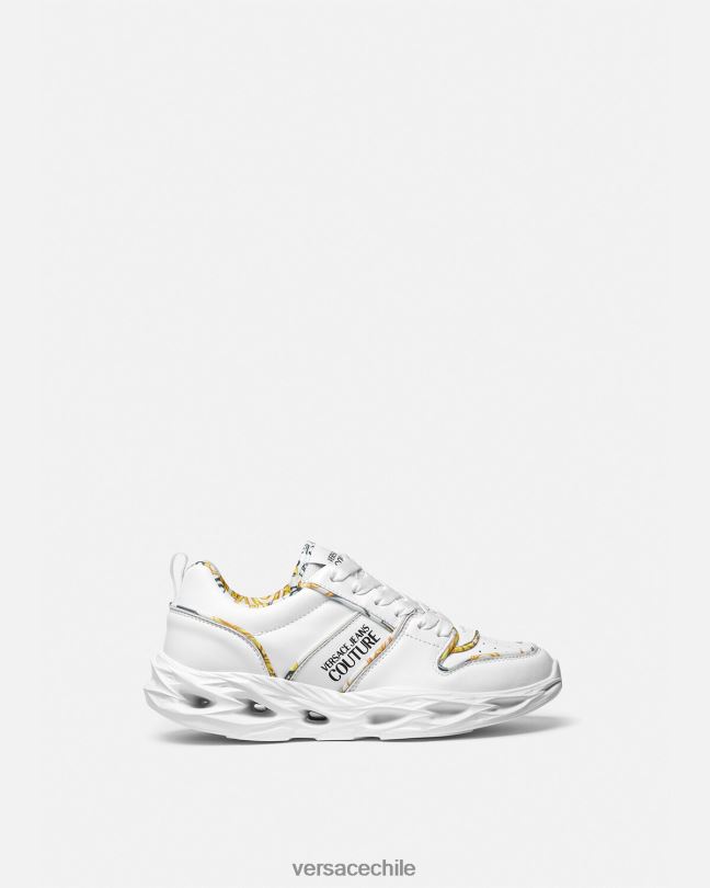 blanco zapatillas okinawa de alta costura con logo Versace mujer zapato V26002302