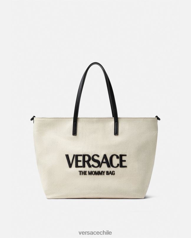 blanco negro bolso cambiador para bebé con logo Versace niños bolsas V26001850