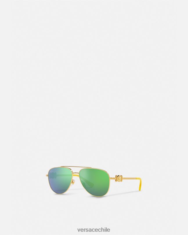 oro y verde gafas de sol de aviador medusa Versace niños accesorios V26002059