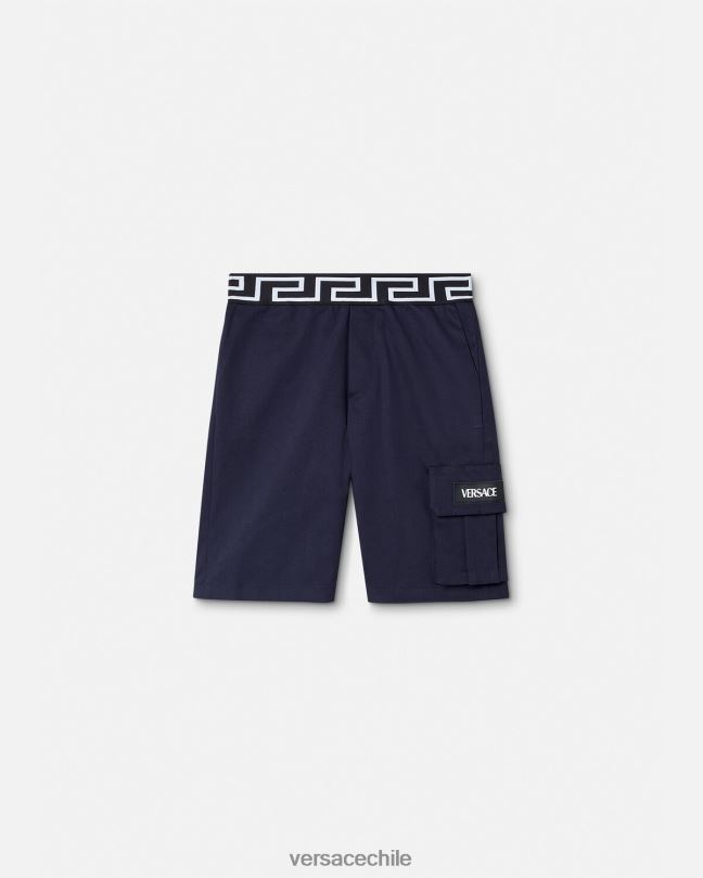 azul pantalones cortos con grecas Versace niños ropa V26002100