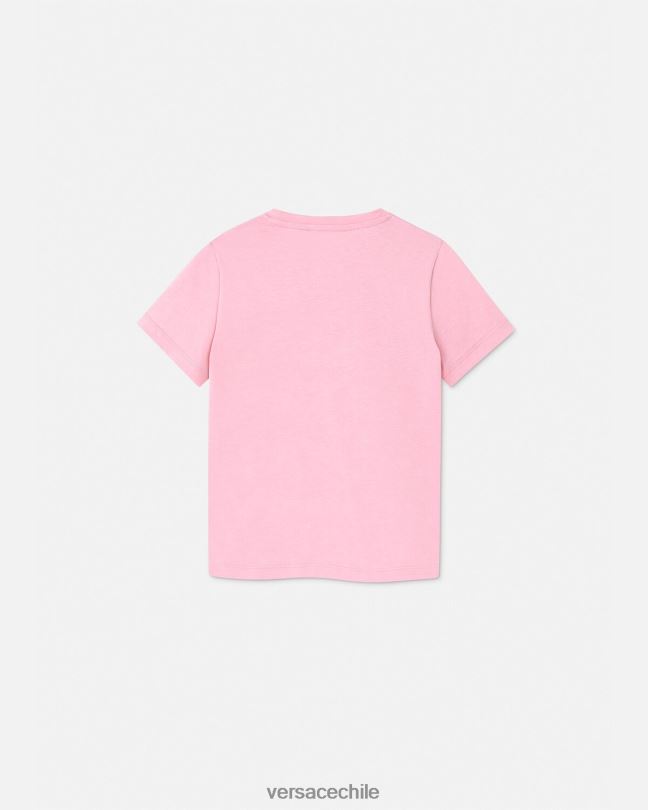 rosa camiseta con logo Versace niños ropa V26002011