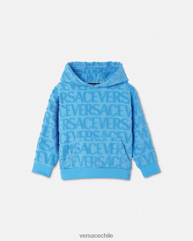 azul claro sudadera con capucha y toalla Versace niños ropa V26002088
