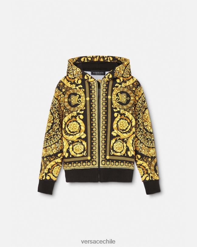 imprimir sudadera con capucha y cremallera barroco Versace niños ropa V26001982