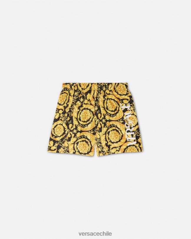 imprimir shorts de baño con logo barroco Versace niños ropa V26002096